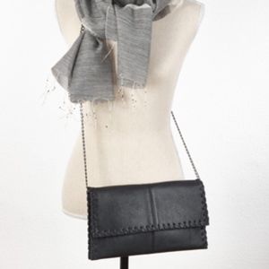 COPY - NWT Black Vegan Leather Black Clutch Bag